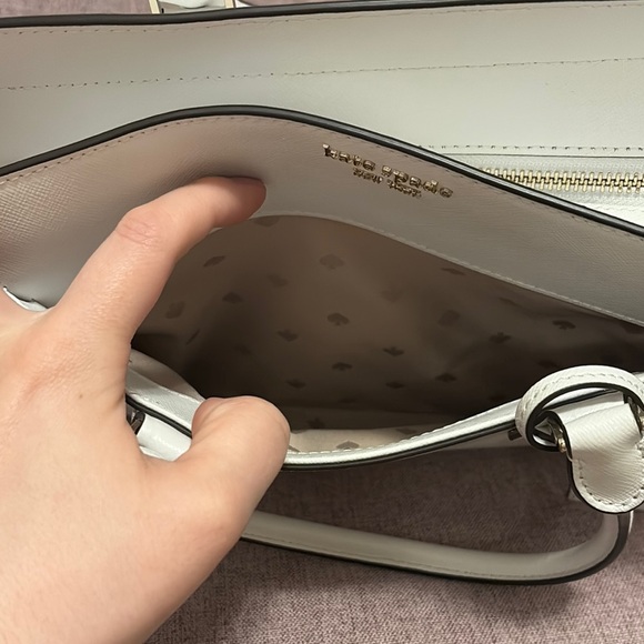 NWOT Kate Spade White Leather Satchel with Elegant Design - Picture 12 of 12